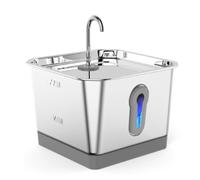 Giwnhvx d'eau pour Chat en Acier Inoxydable : d'eau Automatique pour Animaux de Compagnie de 3,5 L - Distributeur d'eau pour Chien avec Fenêtre de Niveau d'eau