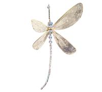 Giwnhvx Décor de Fenêtre en Forme de Libellule en Cristal avec Perles à Suspendre, 15 X 15 Cm, Facile à Installer, Facile à Utiliser