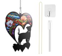 Giwnhvx Décoration de Chien à Faire Soi-Même, Attrape-Soleil, Cadeaux Commémoratifs pour Amoureux des Chiens,Attrape-Soleil à Suspendre à Fenêtre, Cadeau de Sympathie pour Perte d'un Chien