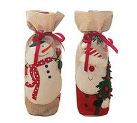 Giwnhvx Décoration de Noël Broderie Bonhomme de Neige Old Man Wine Cover Christmas Hotel Restaurant Home Wine Bottle Sleeve
