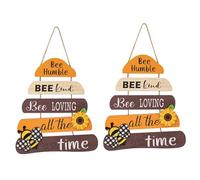 Giwnhvx Décoration de porte de maison de type B, abeille « Happy Thanksgiving Bee Welcome », décoration de porte d'entrée, facile à installer
