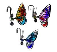 Giwnhvx Décoration de Pot de Fleur Pendentif Papillon Libellule Métal Bord Vert Ornements en Pot Peint Plante Décoration C