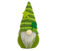 Giwnhvx Décoration en peluche Leprechaun de la Saint-Patrick Décoration de Gnome en Peluche Irlandaise Décoration de Knomes Poupée Visage Vert Facile à Utiliser -A