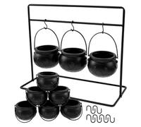 Giwnhvx Décoration pour chaudron d'Halloween, pot de chaudron de 9 pièces, bols pour servir chaudron de sorcières sur étagère, porte-bonbons pour Halloween