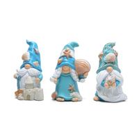 Giwnhvx Décorations de 3 pièces, ornements pour la maison, gnomes avec coquille d'étoiles de mer faits à la main pour décorations de plage, suédois, Scandinave Nisse