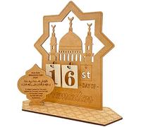Giwnhvx DéCorations de Calendrier de Ramadan en Bois DéCorations de Calendriers de Compte à Rebours en Bois Ornement de Ramadan de 30 Jours Eid Mubarak. Un