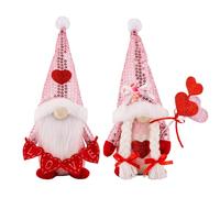 Giwnhvx Décorations de gnomes de Saint-Valentin pour la maison, la Saint-Valentin, plateau à étages, rose, en peluche, facile à utiliser
