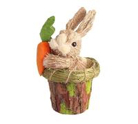 Giwnhvx Décorations de Pâques Lapin Décorations de pour Mignon Quenouille Pot de Fleur Lapin Décor Maison Fête Décoration de Bureau Facile à Installer Facile à Utiliser