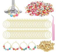 Giwnhvx Décorations de verre à vin colorées personnalisées avec noms, marque-pages et décorations faites à la main pour fêtes, cadeaux pour fête