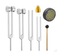Giwnhvx Diapason de guérison, diapason en alliage d'aluminium 128 Hz, 136,1 Hz, 256 Hz, 384 Hz, activateur de hockey et pieds en pierres précieuses