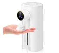 Giwnhvx Distributeur automatique de savon moussant sans contact de 300 ml, 5 niveaux réglables, convient pour la mousse de cuisine et de salle de bain blanche