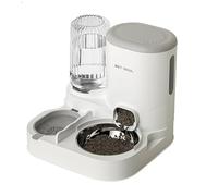 Giwnhvx Distributeur Automatique pour Animaux Compagnie 2 en 1 Conteneur Nourriture pour Chien et Chat à Eau Grande Capacité Bol pour Animaux Compagnie en Acier Inoxydable
