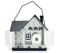 Giwnhvx Distributeur de nourriture, mangeoire à oiseaux - Double mangeoire automatique en métal, décoration pour l'extérieur