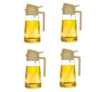 Giwnhvx Distributeur d'huile pour cuisine, flacon distributeur d'huile pulvérisation, distributeur d'huile d'olive 2 en 1, jaune 4 pièces