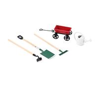 Giwnhvx DIY Arrosoir Tirer Chariot Épées Râteau Jardin Outils pour Enfants Dolls House Miniatures Accessoires Set