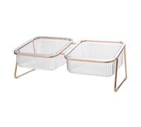 Giwnhvx Double Bol Transparent pour Animaux de Compagnie, Bol pour Chat à Pied Haut, Boisson à L'Eau, Nourriture pour Chat avec Support, Mangeoire à Eau Surélevée, Fournitures de Bol pour Chien Durabl
