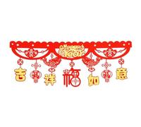 Giwnhvx Drapeau de la Chine rouge du Nouvel An 2024 Dragon Printemps Festival Chine décoré Lucky Home pour célébrer Facile à installer Facile à utiliser D