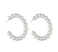 Giwnhvx E548015 Boucles d'oreilles rondes avec perles synthétiques pour femme