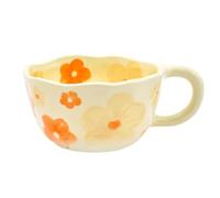 Giwnhvx Élégante tasse à café en céramique florale avec décorations florales, 250 ml, verres printaniers pour décoration d'intérieur, environ 14 x 6,4 cm, A