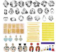 Giwnhvx Emporte-pièces circulaires pour argile polymère pour la création de boucles d'oreilles, ensemble d'outils d'argile polymère pour la sculpture DIY de boucles d'oreilles en argile polymère