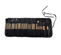 Giwnhvx en Bois Couleur Naturel 32Pcs Professionnel Doux Cosmétique Sourcils Fard À Paupières Maquillage Pinceau Poche Sac Cas Nouveau