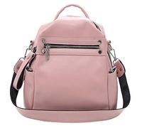 Giwnhvx en Cuir Souple Sac À BandouliÈRe Multifonctionnel pour Femme Sac D'ÉCole pour Adolescente Sac De Voyage Solide pour Femme, Rose