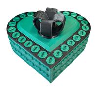Giwnhvx en Forme de Cœur Imprimé en 3D, Cadeau de Saint-Valentin, Boîte de Rangement de Mariage, Boîte Cadeau pour Bagues, Colliers, Noir et Vert