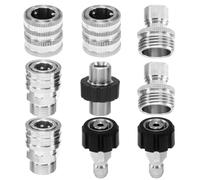 Giwnhvx Ensemble d'adaptateurs pour nettoyeur haute pression M22 Adaptateur de tuyau en acier inoxydable 9 pièces