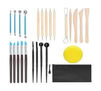 Giwnhvx Ensemble d'argile polymère outils pour sculpter l'argile ensemble d'outils à pointe avec stylo à bille pour séchage à l'air 24 pièces
