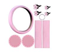 Giwnhvx Ensemble de 10 housses de volant pour femme avec ceinture de sécurité, épaulettes, porte-gobelets, rose