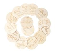 Giwnhvx Ensemble de 14 Cartes et Disques en Bois pour Photos de et Jalons de Année, Installation Facile en Anglais
