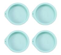Giwnhvx Ensemble de 4 Moules à Gâteau Ronds en Couches de Gâteau, Ustensiles de Cuisson, Gel de Silice pour Outil de Cuisson, Gâteau et Mousse Arc-en-Ciel, Bleu, 4 Pouces