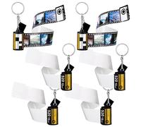Giwnhvx Ensemble de 6 Porte-Clés en Rouleaux de Film D'Appareil Photo de Sublimation avec Un Kit de 15 Photos D'Album pour Porte-Clés pour des Cadeaux d'anniversaire de Mémoire, des Bricolages DIY.