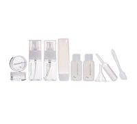 Giwnhvx Ensemble de Bouteille CosméTique de Voyage Portable 10 en 1 avec éTui Combo de Sous-Bouteille Vide Nordique pour CrèMe de Lotion Shampooing