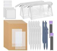 Giwnhvx Ensemble de fournitures scolaires - Essentiels pour la rentrée scolaire, trousse à crayons grande capacité, stylo à encre noire de 0,5 mm, porte-mines B