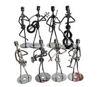 Giwnhvx Ensemble de Musiciens en Fer Little Iron Art Musician, Décoration pour Le Bureau ou, Cadeau d'anniversaire - 8 Pièces, Ensemble D'Ornements de Table.