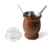 Giwnhvx Ensemble de tasses à thé en acier inoxydable pour tasse de paille isolée, tasse simple isolée avec grain de bois