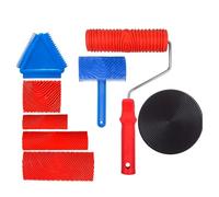 Giwnhvx Ensemble d'outils de grainage en bois d'hévéa - Texture DIY - Rouleau de peinture pour mur - Outils de peinture pour la maison et la cour