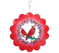 Giwnhvx Eolienne à Vent 3D Redbird 12 Pouces Jardin Découpée au Girouettes à Vent Suspendues en Métal Cour Cinétique Art Déco Décor Intérieur/Extérieur