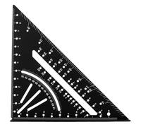 Giwnhvx Équerre de charpentier - 17,8 cm - Outils de charpentier multi-usages - Carré, rapporteur, règle, jauge de marquage, jauge de scie - Noir
