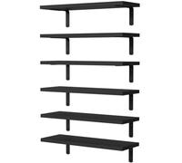 Giwnhvx Étagère flottante en bois pour décoration murale, étagère flottante de salle de bain pour rangement - Noir
