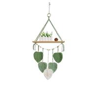 Giwnhvx Étagère murale - Tapisserie avec feuilles tressées à la main de style nordique Boho avec étagère pour la décoration murale de la maison