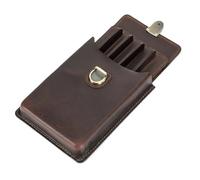 Giwnhvx Étui à Stylo Plume en Cuir Véritable Fait Main, Organisateur de Crayons à Plume, Fournitures de Papeterie Scolaire de Bureau, 5 Emplacements