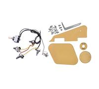 Giwnhvx Faisceau de câblage pour guitare avec plaque de protection crème / cavité / caches d'interrupteur / plaque de sélecteur de micros / support / vis