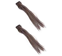 Giwnhvx Femmes Clips de Cheveux Humains Extensions de Cheveux 14pcs 70g 20 Pouces Brun Chameau+ Brun D'Or