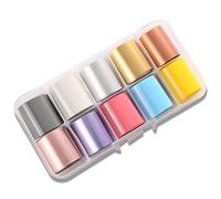 Giwnhvx Film de Transfert Coloré En Pâte À Ongles En Étoile À 10 Grille Autocollant D'Ongle Gel Uv Décoration D'Art D'Ongle Diy 2.5X100Cm 15#