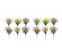 Giwnhvx Fleurs Artificielles pour L'Extérieur, 12 Lots de Plantes Artificielles D'Extérieur, Fausses Fleurs, Fausses Plantes Résistantes Aux UV, Extérieur