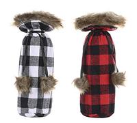 Giwnhvx Fournitures de CéLéBration de NoëL Pompon Treillis Porte-Bouteille de Vin CréAtif Nouveau Sac de Bouteille de Vin Porte-Vin