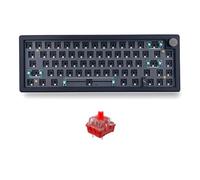 Giwnhvx GMK67 Clavier mécanique personnalisé avec interrupteur rouge Rétroéclairage RVB remplaçable à chaud Noir