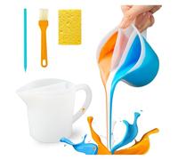 Giwnhvx Gobelet de mélange en résine avec, tasse de pièces en silicone, moulage de pigments, tasse à mesurer en silicone, kit d'outils de moulage en résine réutilisable